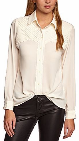 Mexx Womens 14Ht107-Blouse (Woven B) Regular Fit Long Sleeve Blouse, White (Gardenia 121), UK 16 (Manufacturer size: 42)