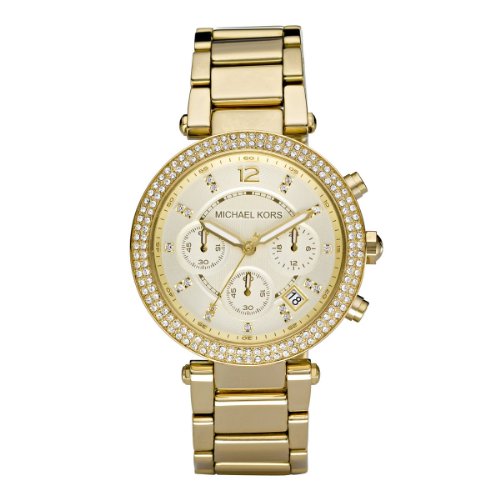 Michael Kors Womens Quartz Watch Parker Chronograph MK5354 with Metal Strap