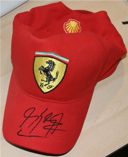 MICHAEL SCHUMACHER HAND SIGNED FERRARI BASEBALL