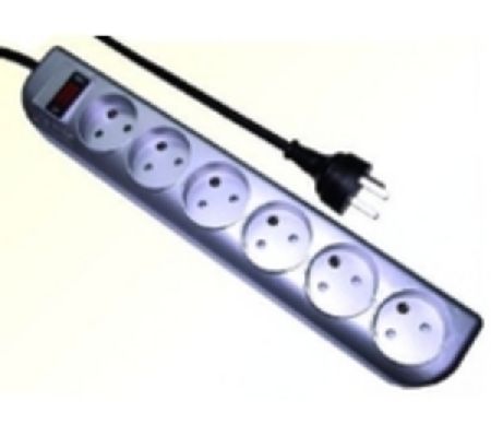 MICROCONNECT 6-WAY DANISH SOCKET GREY 1,8M