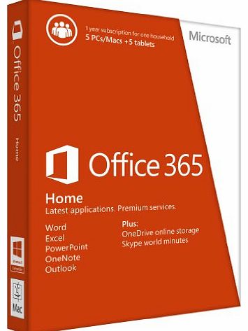 Microsoft Office 365 Home, Licence Card, 5 Users, 1 year subscription (PC/Mac)