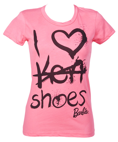 I Heart Shoes Ladies Barbie T-Shirt from Mighty