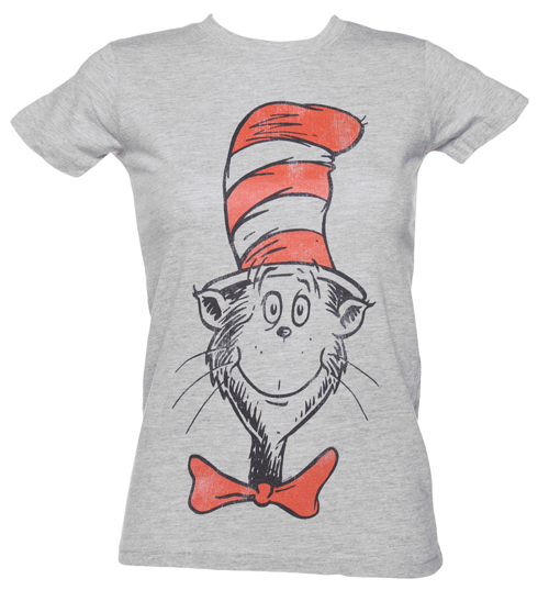 Ladies Grey Dr Seuss Cat In The Hat Varsity 57