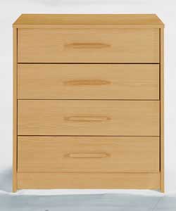 4 Drawer Bedroom Chest- Oak Finish