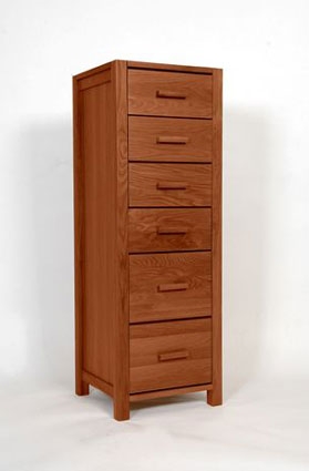 milan Dark Oak 6 Drawer Chest of Drawers -