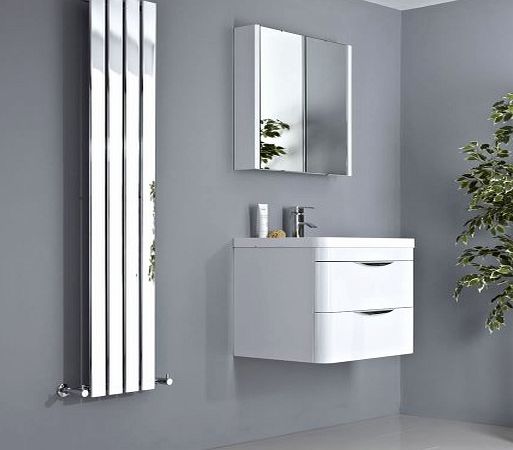 Milano Alpha - Chrome Slim Panel Vertical Designer Radiator 1600mm x 300mm - Slim Vertical Panel Rad - Tall Luxury Central Heating Radiators - Fixing Brackets included - 15 YEAR GUARANTEE!