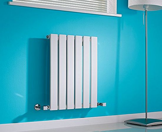 Milano Alpha - White Horizontal Single Slim Panel Designer Radiator 635mm x 420mm - Vertical Panel Luxury Rad - Central Heating Radiators - Fixing Brackets included - 15 YEAR GUARANTEE!