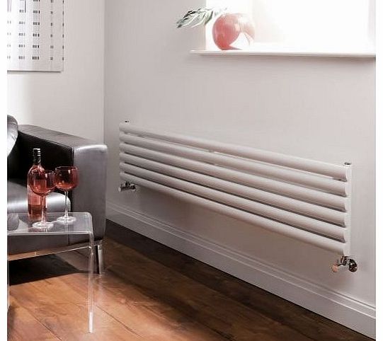 Milano Aruba - White Horizontal Designer Radiator 354mm x 1600mm - Single Panel Oval Vertical Column Rad - Luxury Central Heating Radiators - Fixing Brackets included - 15 YEAR GUARANTEE!