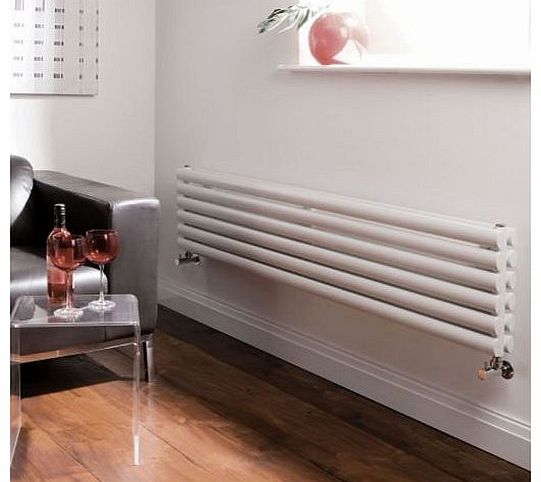 Milano Aruba - White Horizontal Designer Radiator 35C408:C4364mm x 1600mm - Double Panel Oval Vertical Column Rad - Luxury Central Heating Radiators - Fixing Brackets included - 15 YEAR GUARANTEE!