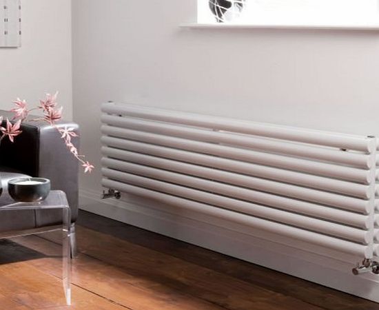 Milano Aruba - White Horizontal Designer Radiator 472mm x 1600mm - Double Panel Oval Vertical Column Rad - Luxury Central Heating Radiators - Fixing Brackets included - 15 YEAR GUARANTEE!