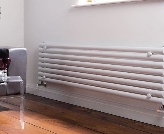 Milano Aruba - White Horizontal Designer Radiator 472mm x 1600mm - Single Panel Oval Vertical Column Rad - Luxury Central Heating Radiators - Fixing Brackets included - 15 YEAR GUARANTEE!