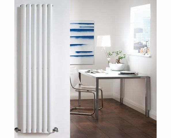 Milano Aruba - White Vertical Designer Radiator 1600mm x 354mm - Oval Vertical Column Rad - Luxury Central Heating Radiators Fixing Brackets included - 15 YEAR GUARANTEE!