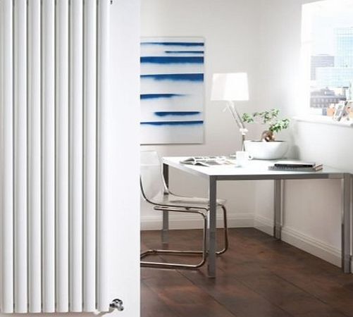 Milano Aruba - White Vertical Designer Radiator 1780mm x 472mm Double Panel - Oval Vertical Column Rad - Luxury Central Heating Radiators Fixing Brackets included - 15 YEAR GUARANTEE!