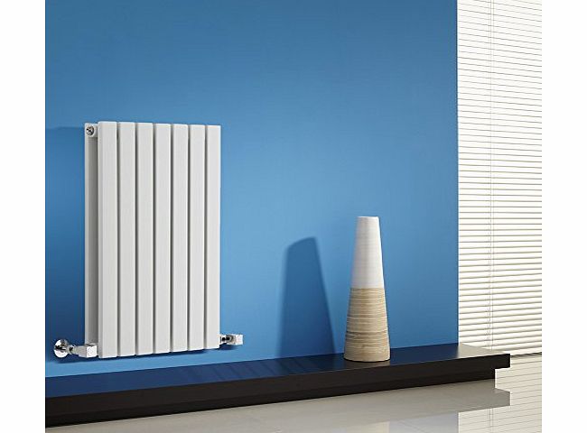 Milano Capri - White Horizontal Flat Panel Designer Radiator 635mm x 420mm - Double Flat Panel Vertical Column Rad - Luxury Central Heating Radiators - Fixing Brackets included - 15 YEAR GUARANTEE