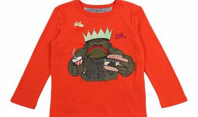 Hamburger King T-shirt Orange `2 years,4 years,6