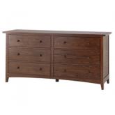 milton 6 Drawer Wide Chest Walnut