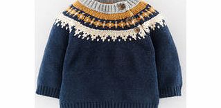 Mini Boden Boys Winter Jumper, Navy Fair Isle,Rockabilly