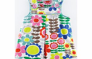 Mini Boden Button Cord Pinnie, Multi Daisy Field,Deep Sky