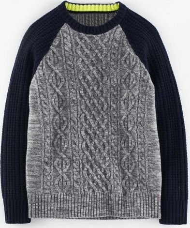 Mini Boden Cable Jumper Cadet Blue/Grey Mini Boden, Cadet