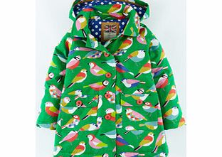 Mini Boden Fun Mac, Bright Green Geo Birds,Navy