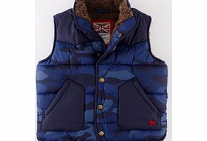 Mini Boden Gilet, Blue Camouflage,Grey Orange Star 34174128