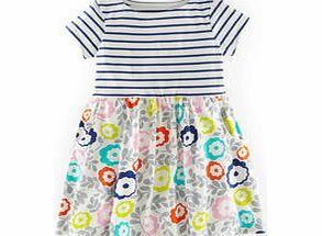 Mini Boden Hotchpotch Jersey Dress, Multi Daisy Vine,Polka