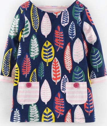 Mini Boden Jersey Printed Tunic Navy Sea Fern Mini Boden,