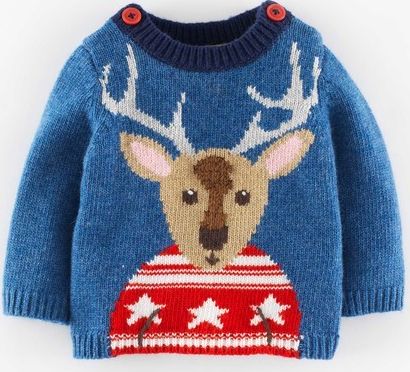 Mini Boden Logo Jumper Marine Marl/Reindeer Mini Boden,