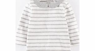 Mini Boden Pretty Collar Top, Grey Marl Stripe 34281196