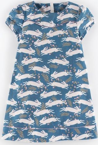 Mini Boden Pretty Printed Dress Coastal Blue Country Hare