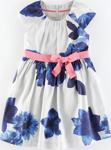 Mini Boden, 1669[^]35155183 Printed Party Dress Light Grey Bloom Mini Boden,