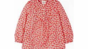 Mini Boden Printed Pintuck Top, Bright Coral Stencil 34208553