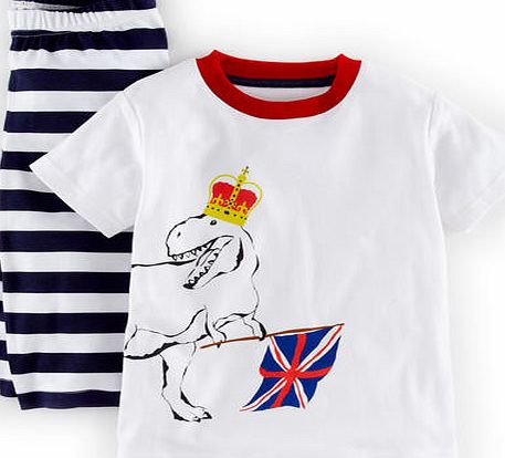 Mini Boden Printed Pyjamas Navy Dinosaur Mini Boden, Navy