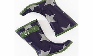 Mini Boden Printed Wellies, French Navy/Elephant Star