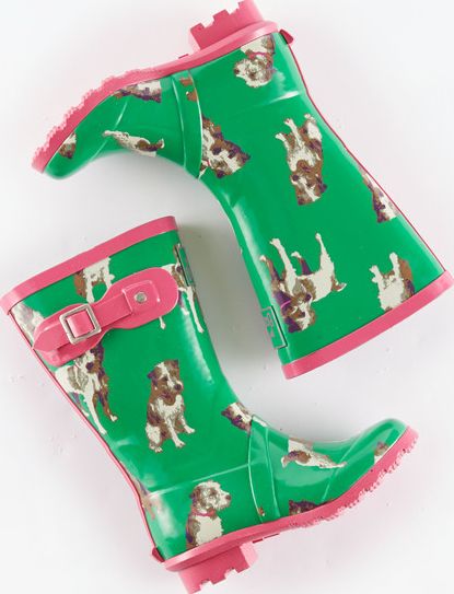 Mini Boden Printed Wellies Green Dogs Mini Boden, Green