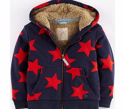 Mini Boden Shaggy Lined Hoody, Navy/Rockabilly Star,Storm