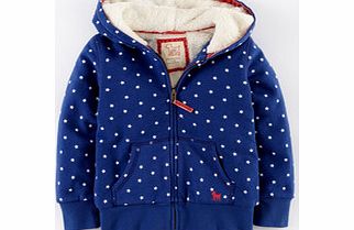 Mini Boden Shaggy Lined Zip Through, Soft Navy Star 34188250
