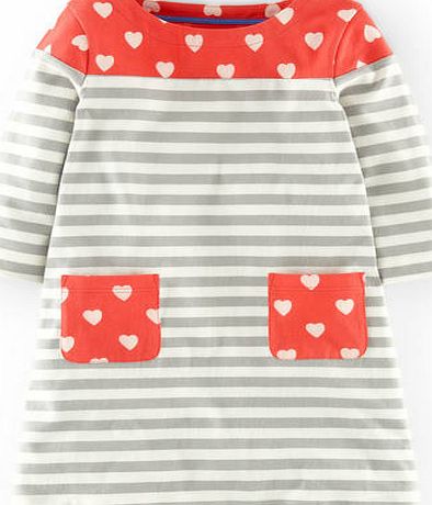 Mini Boden Stripy Hotchpotch Dress, Coral 34611707