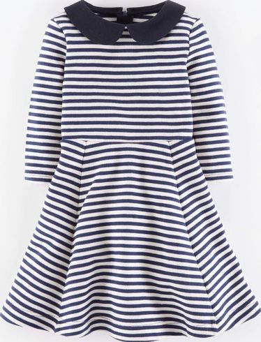 Mini Boden, 1669[^]34988568 Stripy Skater Dress Navy Stripe Mini Boden, Navy