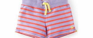 Mini Boden Stripy Sweatshorts, Haze Stripe,Soft Navy