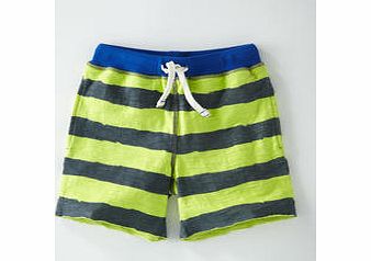 Mini Boden Stripy Sweatshorts, Slate/Acid