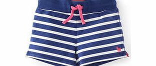 Mini Boden Stripy Sweatshorts, Soft Navy Stripe,Breeze