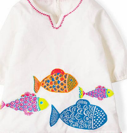 Mini Boden Summer Embroidered Kaftan White Mini Boden,