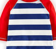 Mini Boden Surf Rash Vest, Navy Stripe/Red 34486613
