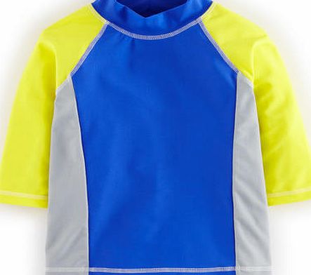 Mini Boden Surf Rash Vest, Yellow Colourblock 34486704