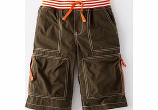 Mini Boden Techno Shorts, Dark Khaki,Storm