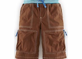 Mini Boden Techno Shorts, Nut,Acid Orange Aviator,Broccoli