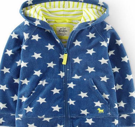 Mini Boden Towelling Zip-through, Blue 34513929