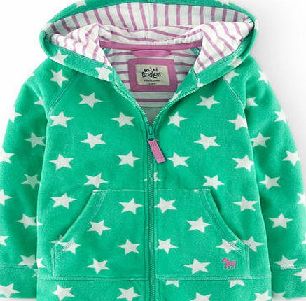 Mini Boden Towelling Zip-through, Green 34514091