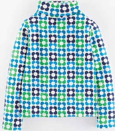 Mini Boden Turtle Neck Peacock Blue Geo Daisy Mini Boden,